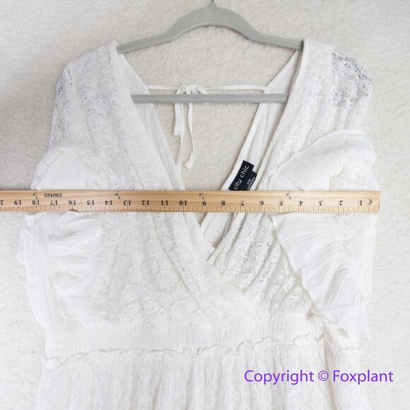 New! City Chic Holland Maxi Tiered Dress‎ ivory white, plus size 16 - Picture 10 of 16